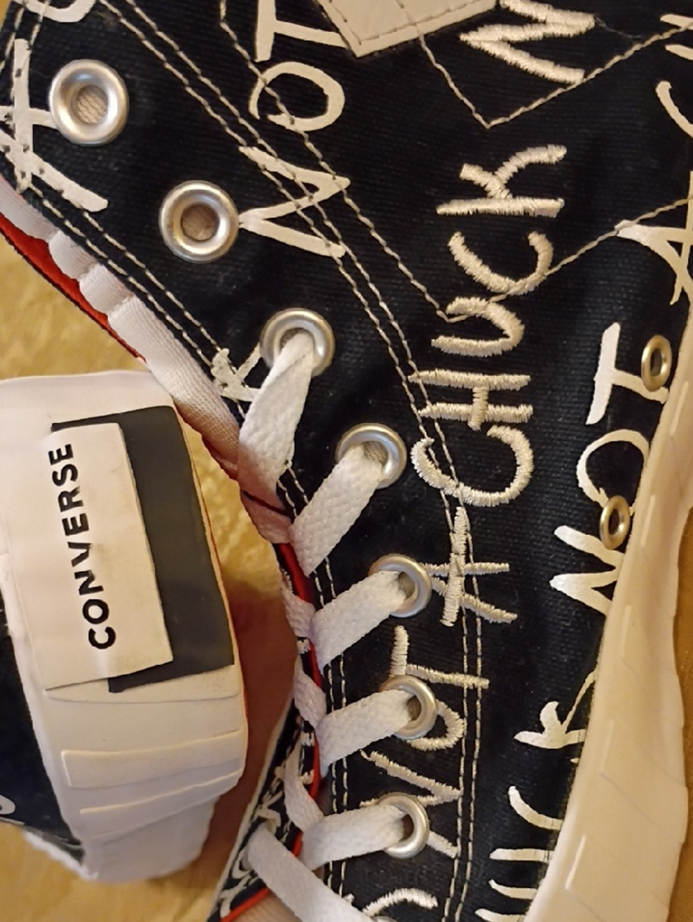 CONVERSE All Star Black High-Top Graffiti Embroidery Men's 10.0 Women's 12.0 - Picture 3 of 13